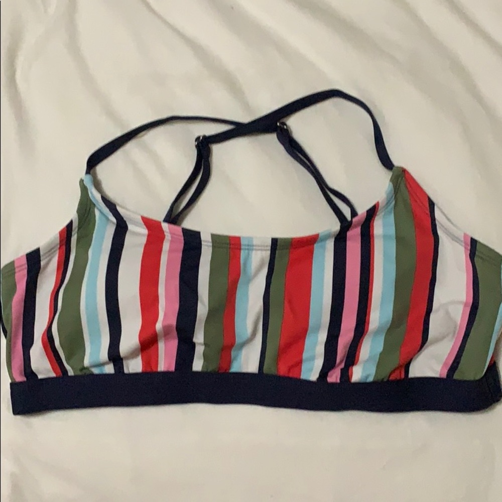 TARGET striped bikini top w adjustable straps
